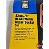 Image 2 : POWERFIST 32pc Impact Socket Set : 3/8" Drive SAE/Metric