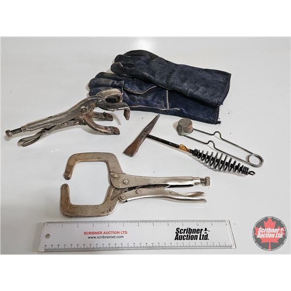 Welding Vice Grip Clamps, Gloves, Iron Working Tool