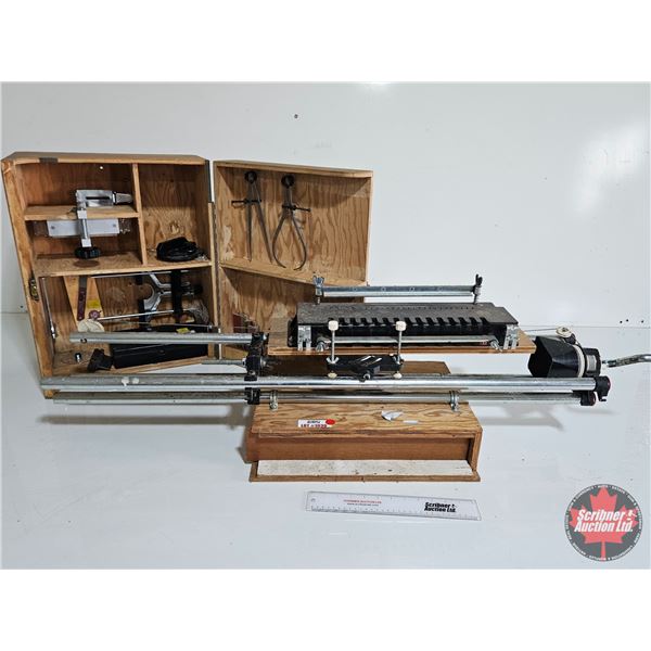 Wood Working Tool Combo : Router Crafter; Dove Tail Template; Wood Storage Cabinet w/contents ..