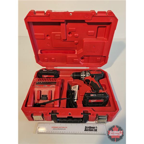 Mi8lwaukee M18 Lithium Ion Drill w/Charger & 2 Batteries