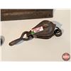 Image 4 : Antique Collector Combo: Block & Tackle Pullies (2) - Railroad  Iron ~ Embossed "1929 Oh Canada"