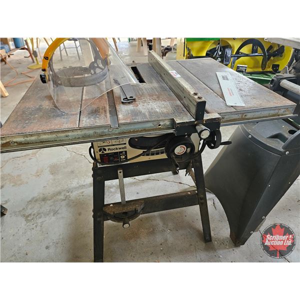 Rockwell 9" Table Saw c/w Face Shield