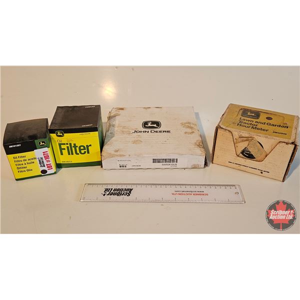 John Deere Combo: Hour Meter (Unused) ; Oil Filters (2) & Chain