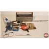 Image 1 : Variety Grouping : - 12v Fan - Angle Brackets - Tank Float - Fishing Rod & Reel - Hinges - Ext Cord 