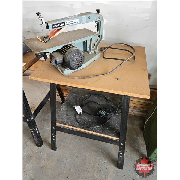 15" Scroll Saw Mounted to Stand (Delta)