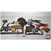 Image 1 : Grouping ~ Carpentry Tools : Tool Belt; Framing Squares; Clamps; Tin Snips; Chalk Lines; etc