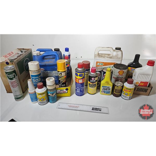 Variety Shop Fluids Grouping (Full / Partial Full) - WD40 - Bar's Leak - STP - Anti-Freeze - Grease 