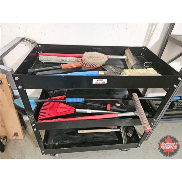 Mechanics Cart w/Contents! (Car Wash Brushes & Windshield Squeegee)