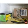 Image 3 : John Deere Supplies & Metal Cabinet Combo: - 10W30 (9 Litres Full + 2 Partial) - Air Filter - Belt -