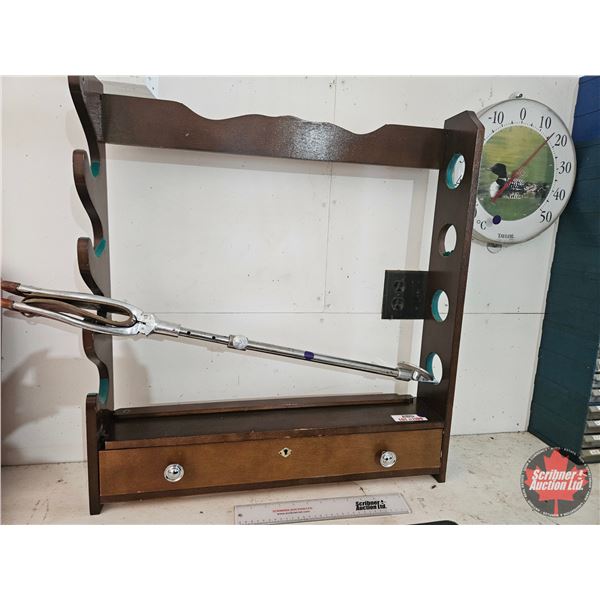 Combo : Gun Rack, Portable Camp Stool & Taylor Outdoor Thermometer (12"Dia)