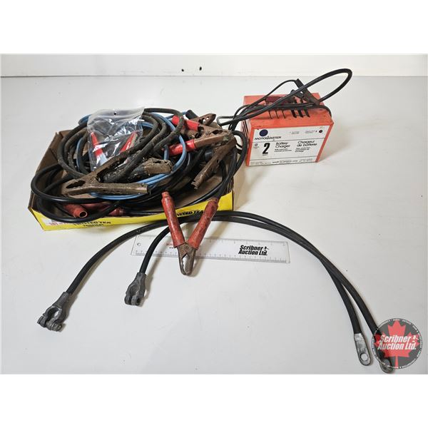 Grouping : Booster Cables & Motomaster 12v Battery Charger 2amp