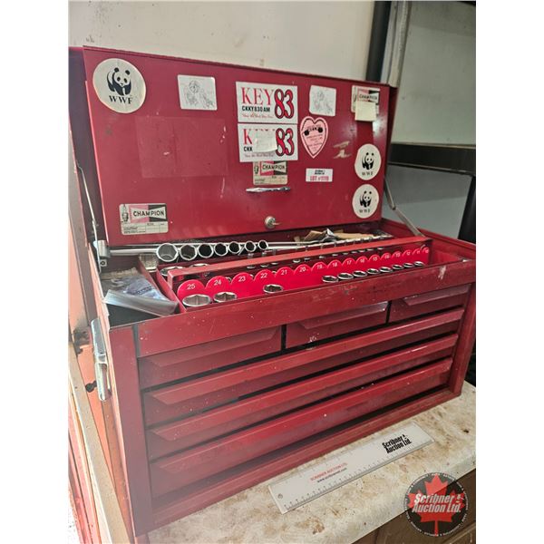 6-Drawer Tool Box w/Contents ! (Box Measures: 14-1/2"H x 26"W x 12"D)