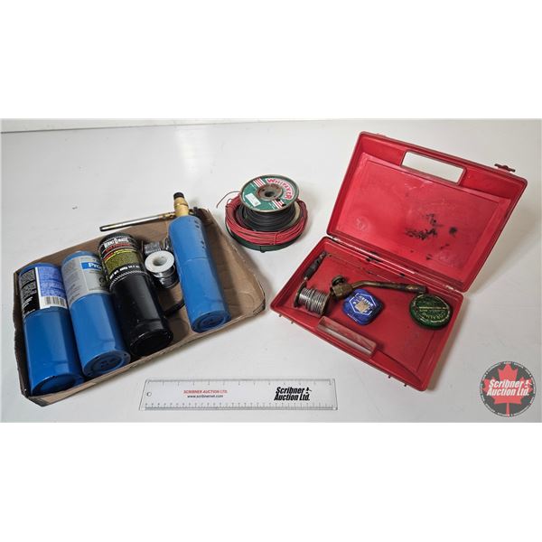 Grouping : Propane Torches (2) ; Variety & Propane Bottles (4)