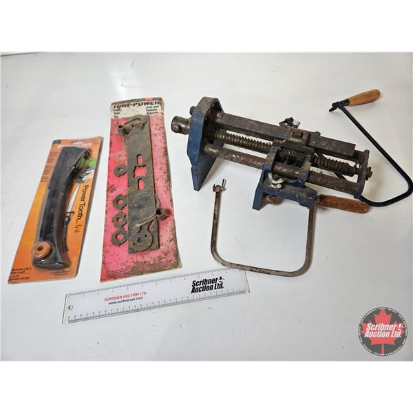 Combo: Coping Saws, Pruning Saw, Wood Working Vise