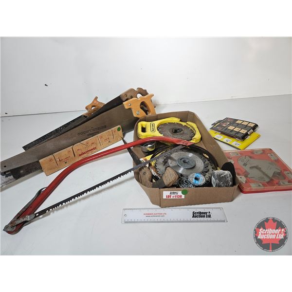 Carpenter Combo : Hand Saws, Circ Saw Blades, Sears Molding Cutter Set, Metal Cutting Discs, etc!