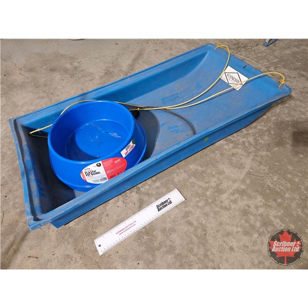 Heated Pet Bowl & Calf Sled (Sled Measures: 40"L)