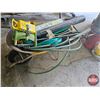 Image 1 : Wheel Barrow w/Contents: Hose; Sprinklers; Gardening Fabric; Dandelion Bar; etc