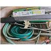 Image 5 : Wheel Barrow w/Contents: Hose; Sprinklers; Gardening Fabric; Dandelion Bar; etc