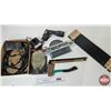 Image 1 : Grouping : Ratchet Bases; Hatchet; Tarp Straps; Cordless Drill; Magnetic Tool Bar; etc
