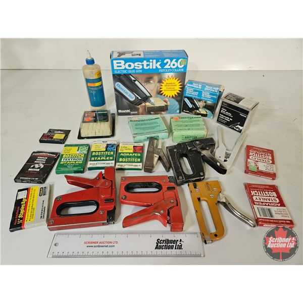 Combo: Glue Gun w/Glue Sticks & Staple Gun w/Staples
