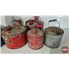 Image 2 : Variety Gas / Water Jugs-Cans (7) : - Vintage Metal Gas Cans (4) - Jerry Cans (2) - Water Jug (1)