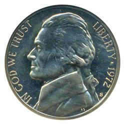 1972S Jefferson Nickel PROOF Graded PR68 DCAM (COI-4472)
