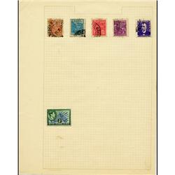 1920s Brazil Hand Made Stamp Collection Album Page 6 Pieces (STM-0289)