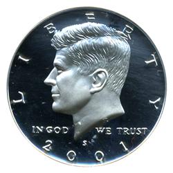 2001S Silver JFK Half Graded PR70 DCAM (COI-4636)