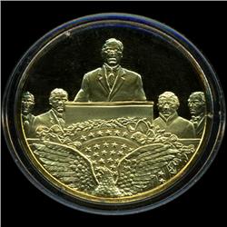 .75oz Franklin Mint PR70 DCAM 24k plated Sterling Silver Round History of the American Presidency F.