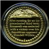 Image 2 : .75oz Franklin Mint PR70 DCAM 24k plated Sterling Silver Round History of the American Presidency F.