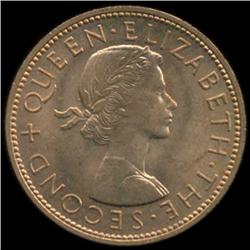 1963 New Zealand Penny Elizabeth BU MS64+ (COI-6967)