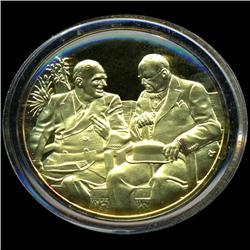 .75oz Franklin Mint PR70 DCAM 24k plated Sterling Silver Round History of the American Presidency F.