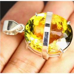 68.90ct Oval Checkered Cut Green Yellow Citrine (JEW-1844)