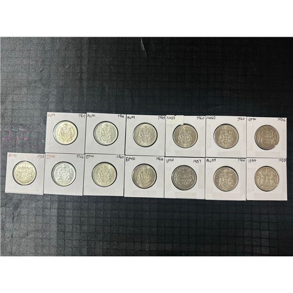 Canadian 80% Silver Half-Dollars, 151.58g