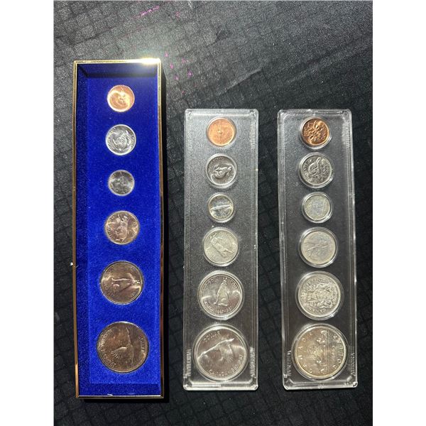 Canadian 2 Centennial Coin Sets and 1 1963 Un