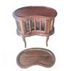 Image 7 : Kidney Shaped Mahogany Display Table w/ Top Tray