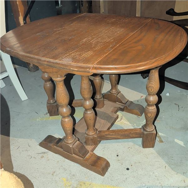 Oak Gate Leg Drop Leaf End Table