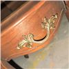 Image 4 : Wood Oval Side Table with Drawer and Brass Hardware