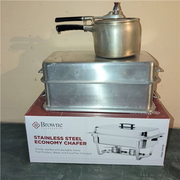 Browne Stainless Steel Chafer and Aluminum K2 Cookers