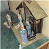 Image 11 : XL Porcelain Nativity Set with Wood Stable