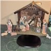 Image 3 : XL Porcelain Nativity Set with Wood Stable