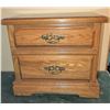 Image 1 : Vintage Two-Drawer Nightstand with Brass Pulls