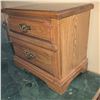 Image 2 : Vintage Two-Drawer Nightstand with Brass Pulls