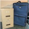 Image 1 : Two-Drawer Metal Filing Cabinet w/ XL Suitcase