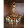 Image 1 : Gold-Toned Glass Decanter Set with Six Glass