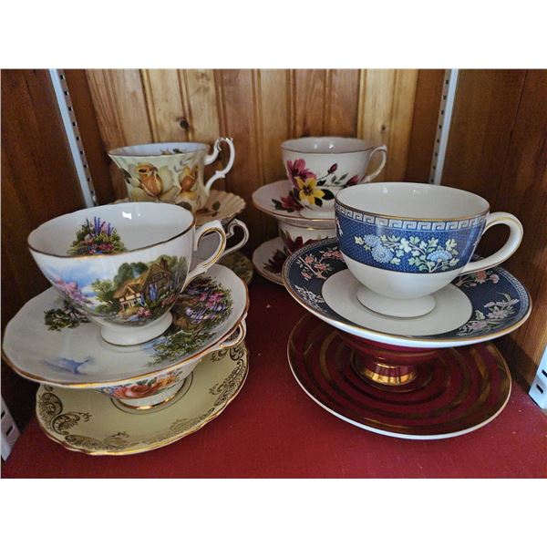 Porcelain Teacups and Saucers