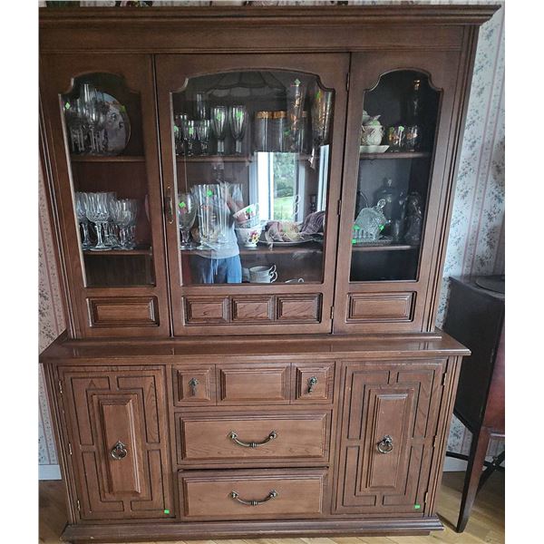 Wooden China Cabinet with Glass Doors