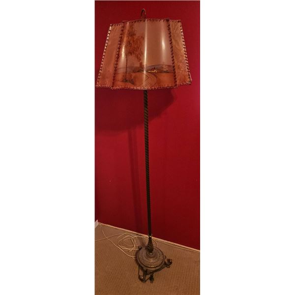 Metal Floor Lamp With Painted Shade