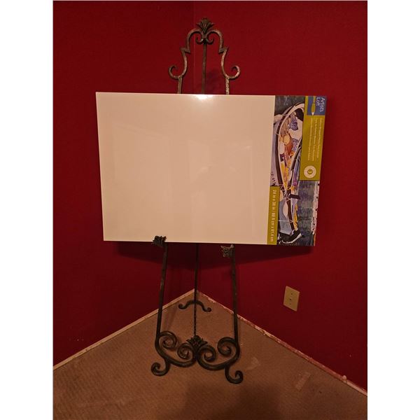 Decorative Metal Easel with Canvas Panel