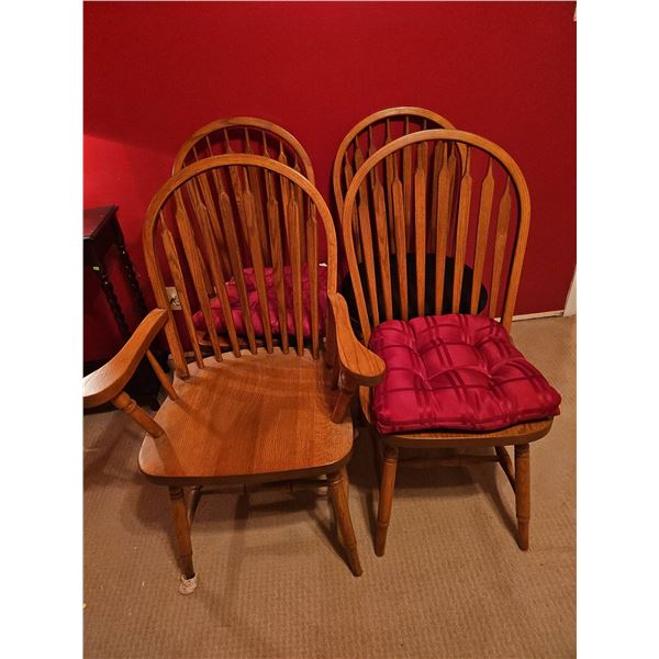 4 Oak Windsor Dining Chairs